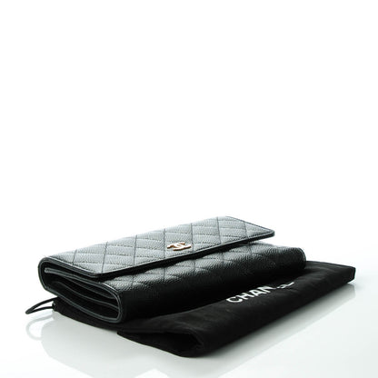 Chanel Caviar Quilted Large Flap Wallet Black 4 of 8