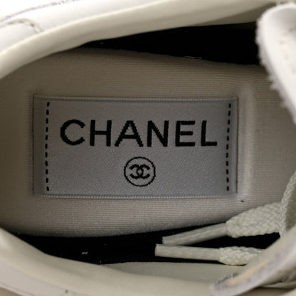 Chanel Calfskin Womens CC Sneakers 36 White 6 of 10