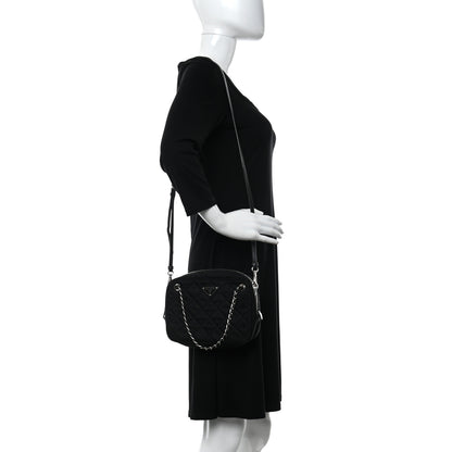 Prada Nylon Tessuto Impuntu Quilted Bandoliera Crossbody Bag Black 2 of 9