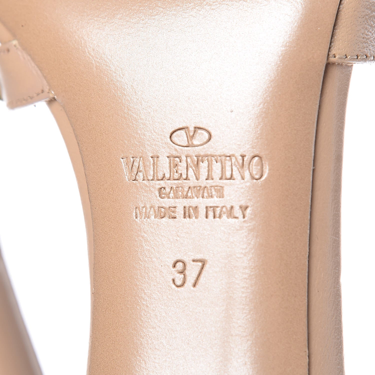 Valentino Garavani Calfskin Rockstud Ankle Strap Sandals 37 Poudre 9 of 12