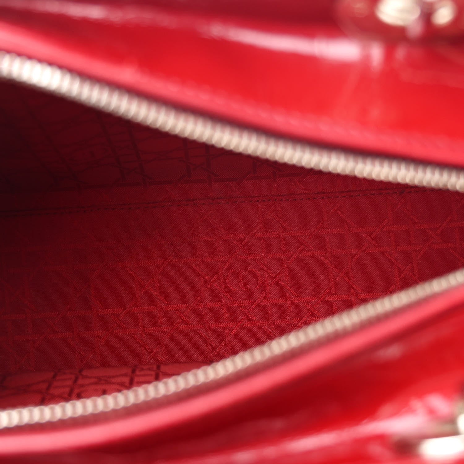 Christian Dior Patent Cannage Large Lady Dior Red 5 of 14