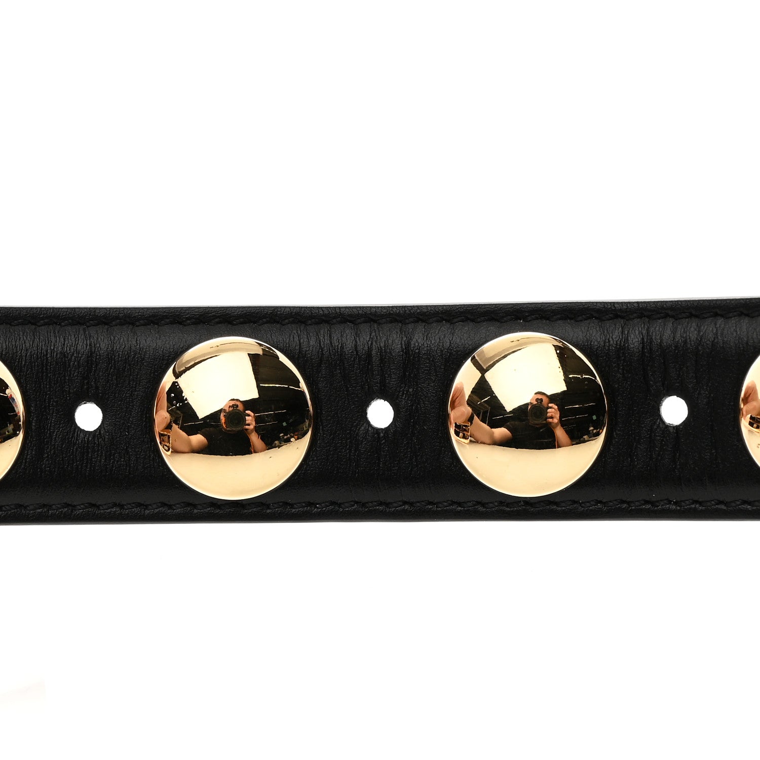 Khaite Calfskin Studded Benny Belt 90 Black Gold 4 of 6