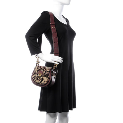 Chloe Velvet Calfskin Geometric Small Tess Bag Beige Brown 2 of 17