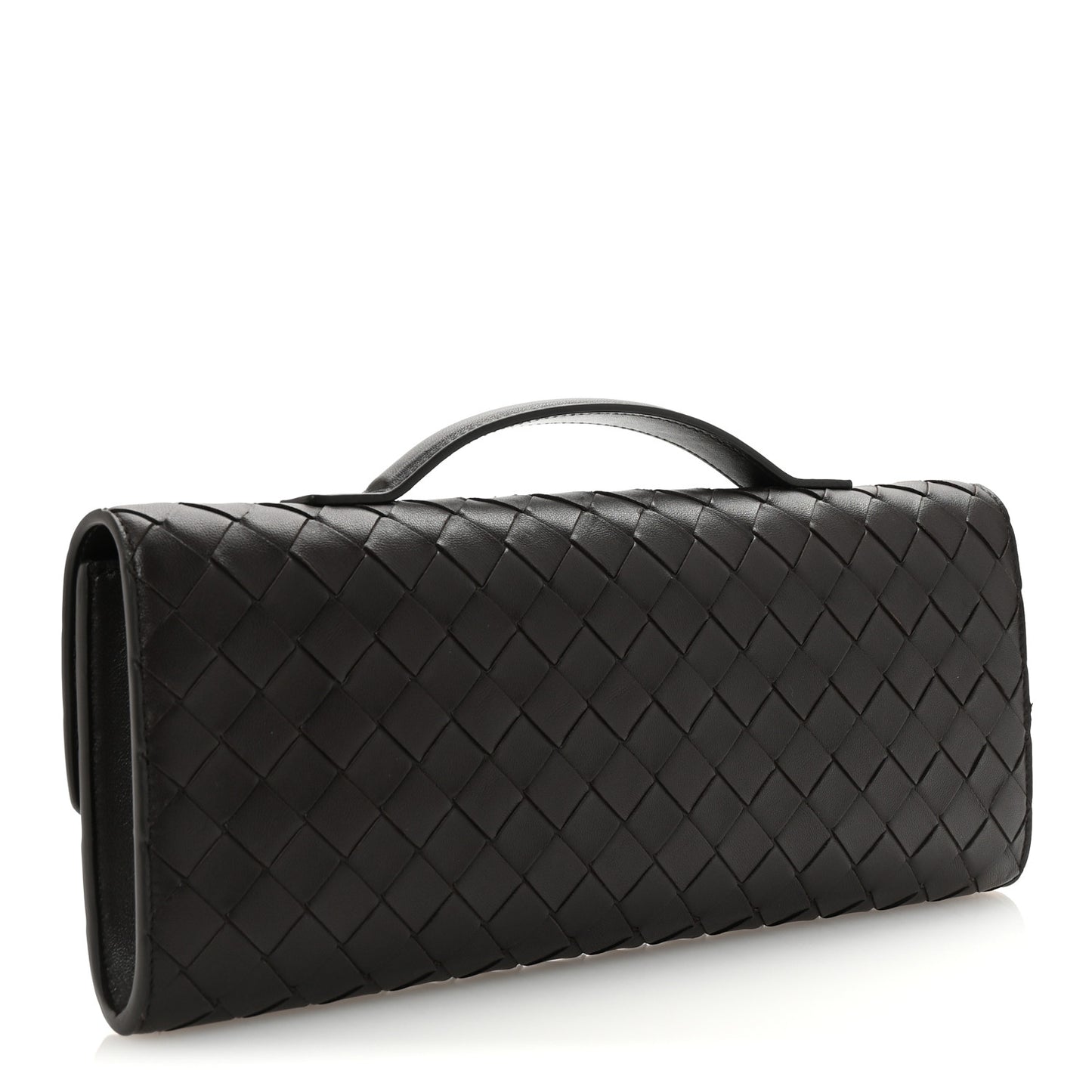 Nappa Intrecciato Long Andiamo Top Handle Clutch Fondant