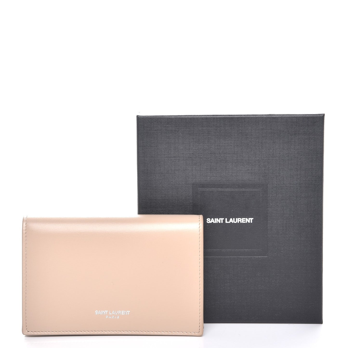 Calfskin Fragments Flap Wallet Dark Beige