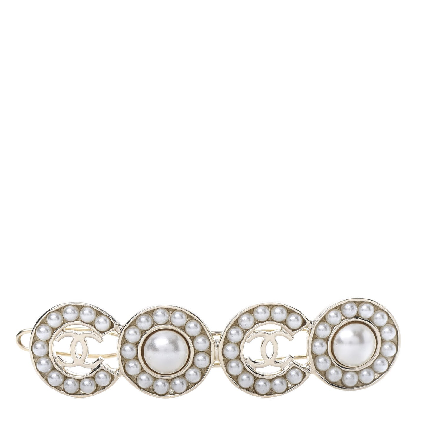 Pearl Coco Hair Clip Barrette Gold