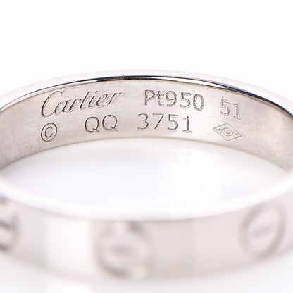 Cartier Platinum 3.5mm Love Ring Size 51 5.75 5 of 5