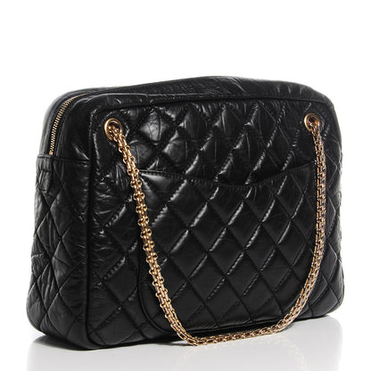 Chanel Aged Calfskin Quilted Large Reissue Camera Case Black 3 of 7