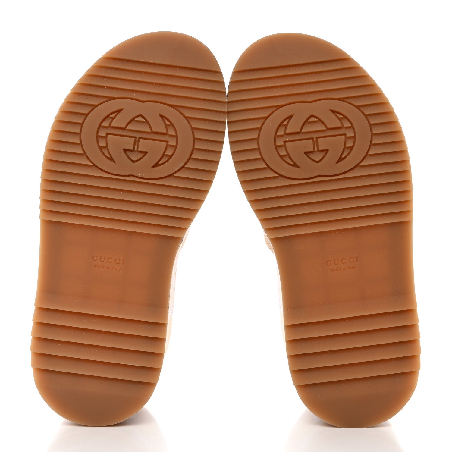 Gucci Monogram Jumbo GG Platform Slide Wedge Sandals 37.5 Beige Lapis 5 of 9
