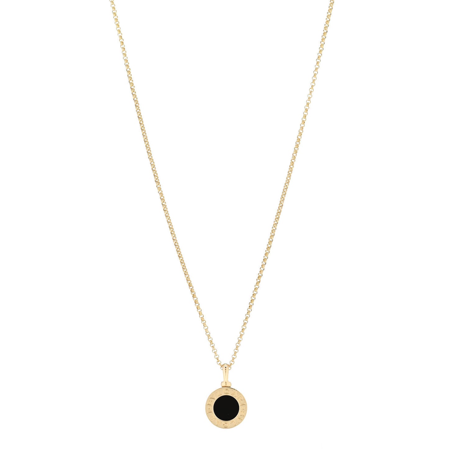 18K Yellow Gold Black Onyx BVLGARI BVLGARI Pendant Necklace