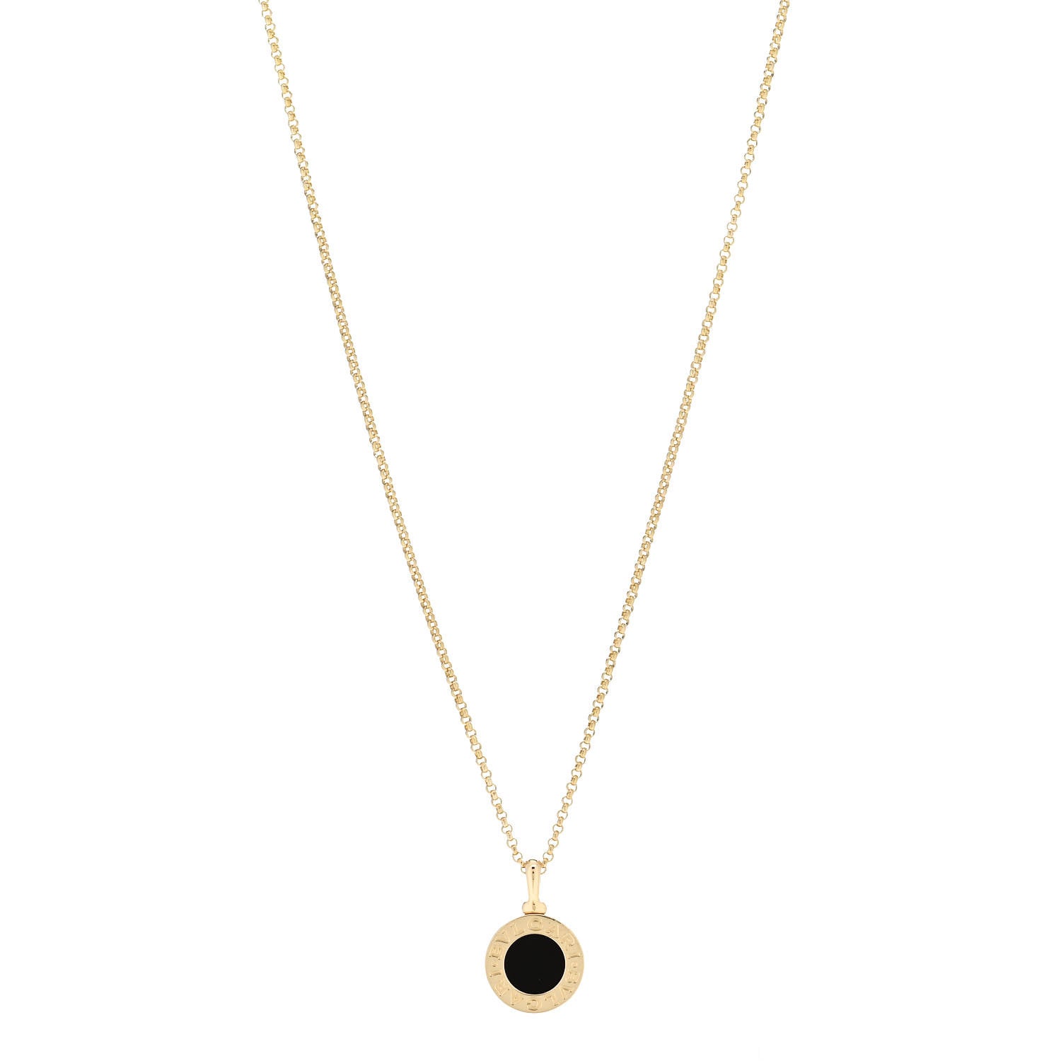 Bulgari 18K Yellow Gold Black Onyx BVLGARI BVLGARI Pendant Necklace 1 of 8