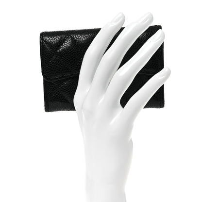 Chanel Caviar Quilted Flap Card Holder Wallet Black 2 of 12