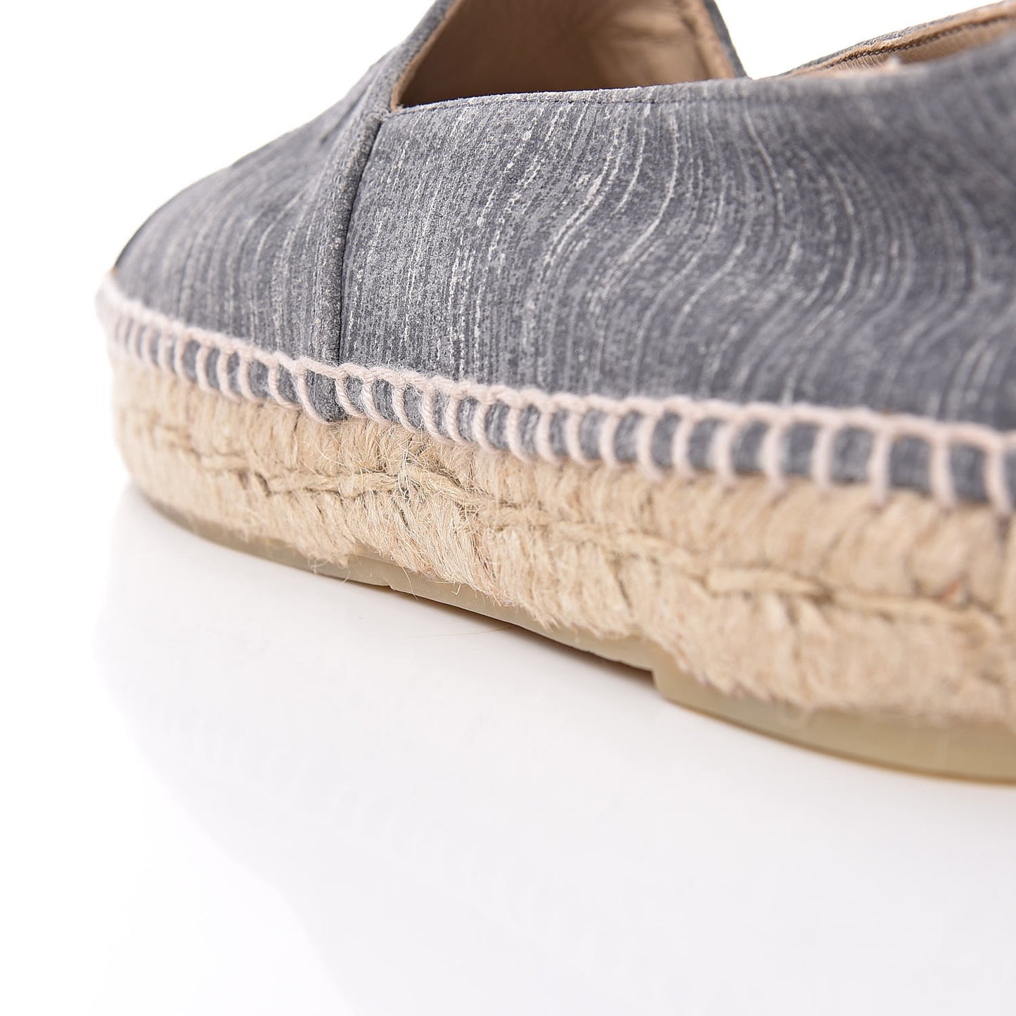 Striated Suede Espadrilles 37 Dark Grey