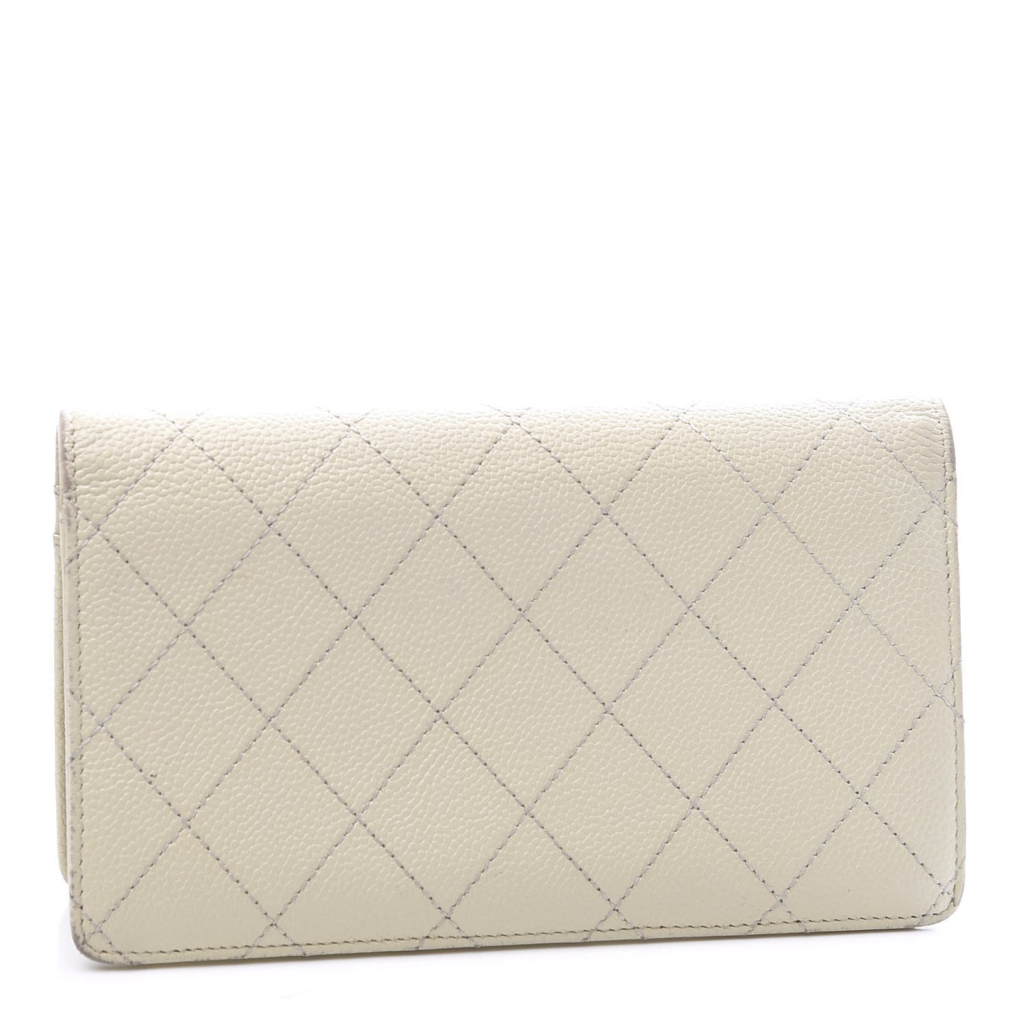 Caviar Stitched Yen Wallet White