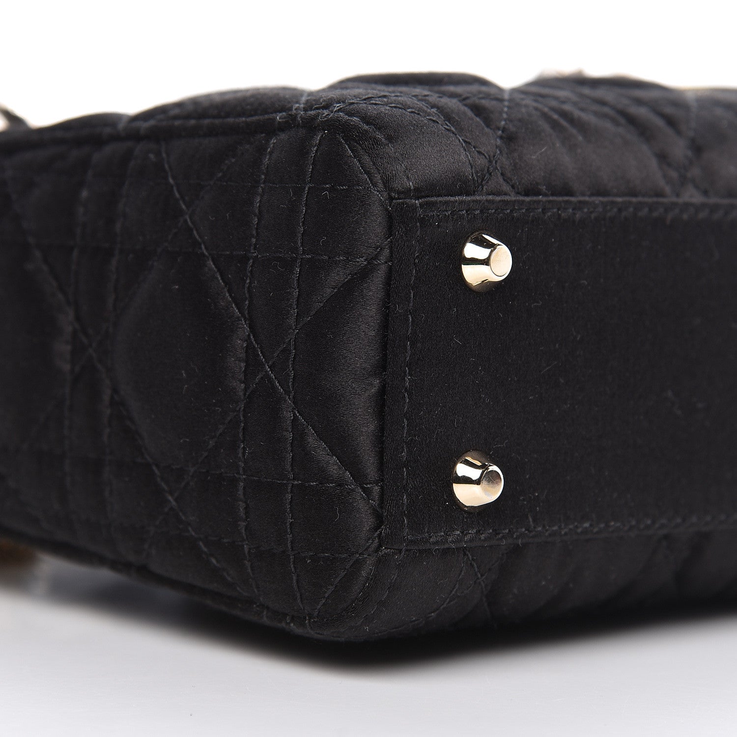 Christian Dior Satin Swarovski Crystal Cannage Mini Lady Dior Black 8 of 11