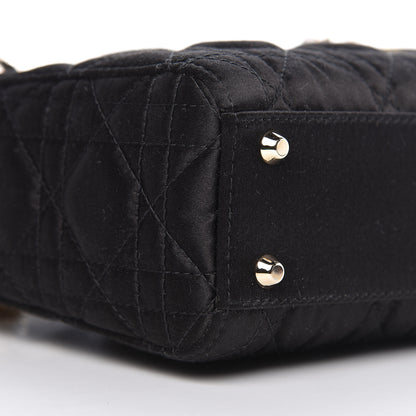 Christian Dior Satin Swarovski Crystal Cannage Mini Lady Dior Black 8 of 11