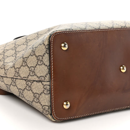 Gucci GG Supreme Monogram Linea A Foldover Tote Brown 9 of 11