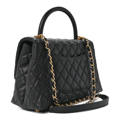 Chanel Caviar Quilted Small Coco Handle Flap Black 3 of 13