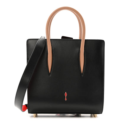 Christian Louboutin Calfskin Patent Leopard Studded Small Paloma Black 1 of 12
