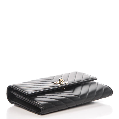 Chanel Lambskin Chevron Quilted Trendy CC Wallet On Chain WOC Black 4 of 11
