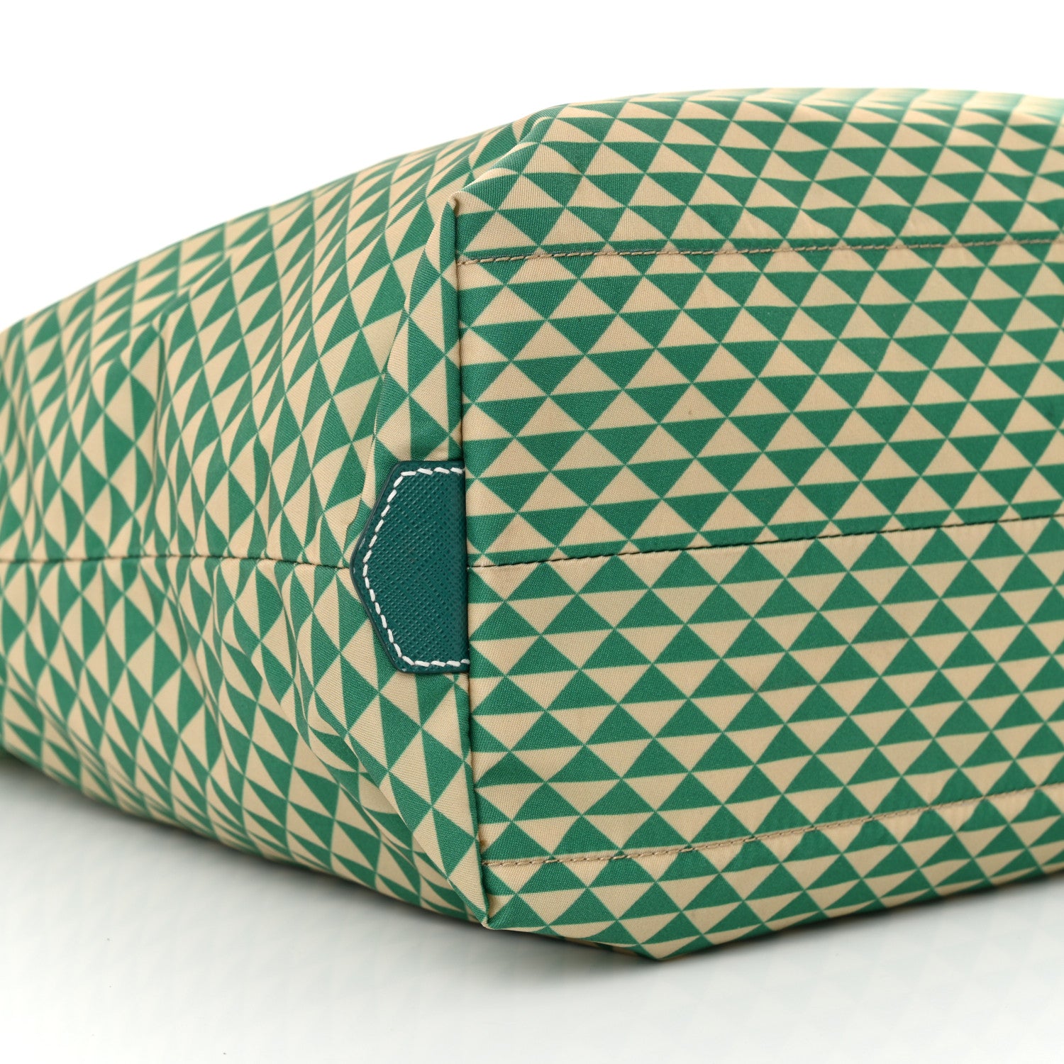 Prada Re-Nylon Saffiano Triangolo Symbole Shopping Tote Green 9 of 10