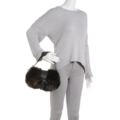 Fendi Mink Fur Calfskin Romano Selleria Brown 2 of 8