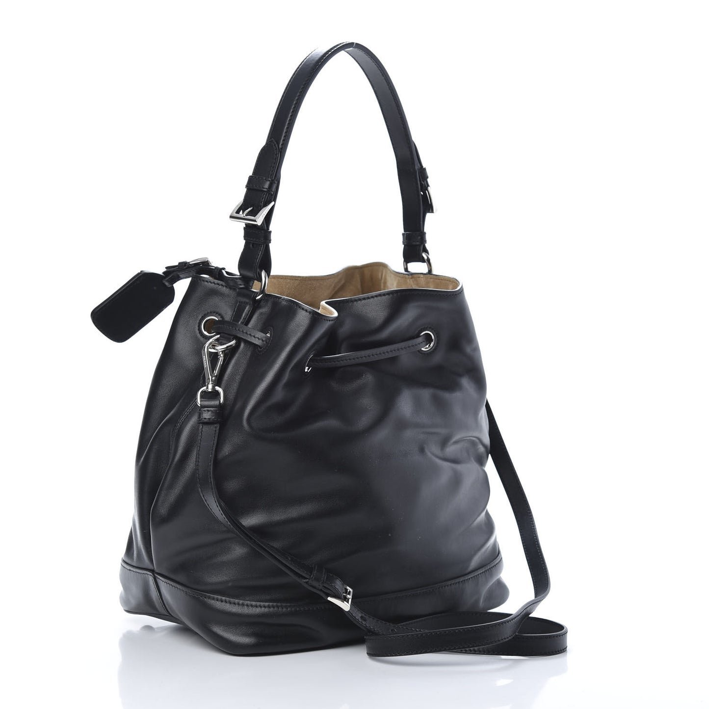Soft Calfskin Bucket Bag Black