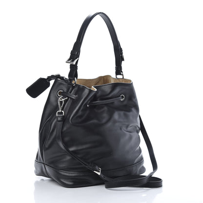 Prada Soft Calfskin Bucket Bag Black 3 of 11