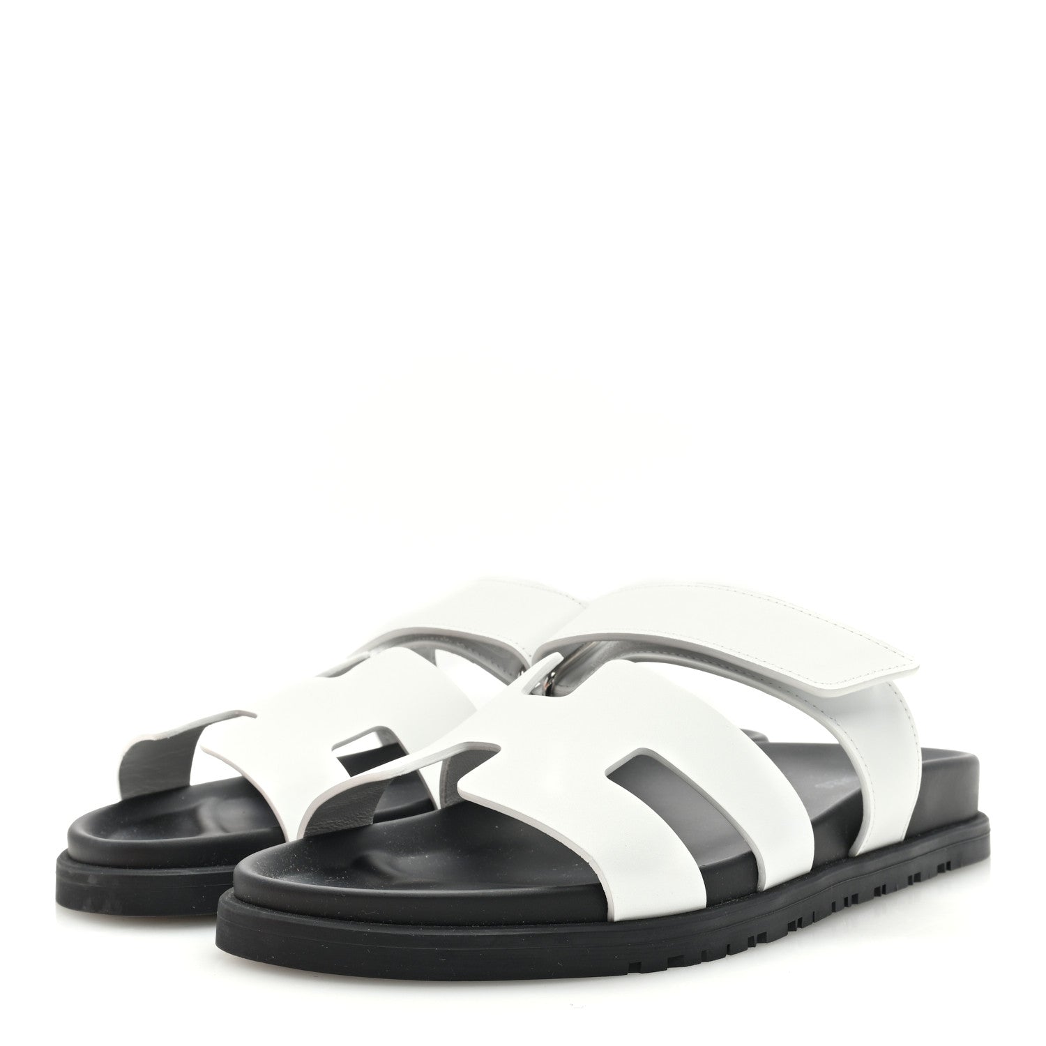 Hermes Calfskin Womens Chypre Sandals 39 White 2 of 8