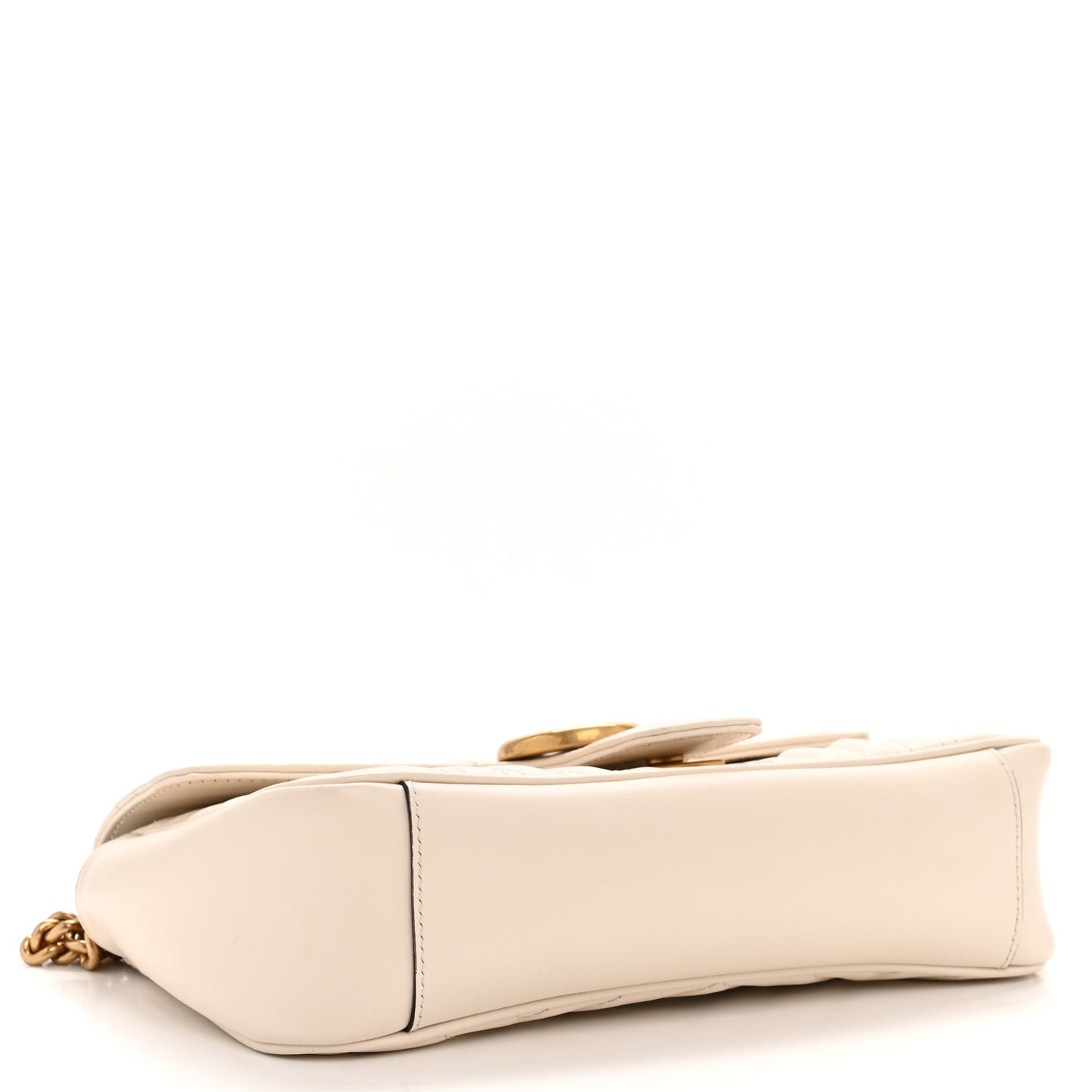 Calfskin Matelasse Small GG Marmont Shoulder Bag White