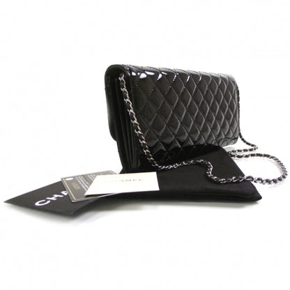 Chanel Patent Quilted Clutch Bag Black 3 of 10