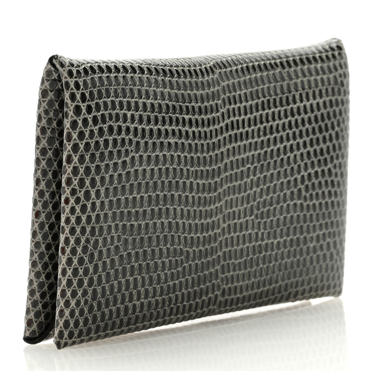 Lizard Calvi Card Case Gris Fonce