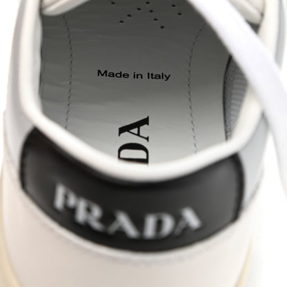 Prada Vitello Sport Spazzolato Rois Rubber Triangle Logo Perforated Womens District Low Top 30mm Sneakers 37 White Fiordaliso 8 of 10