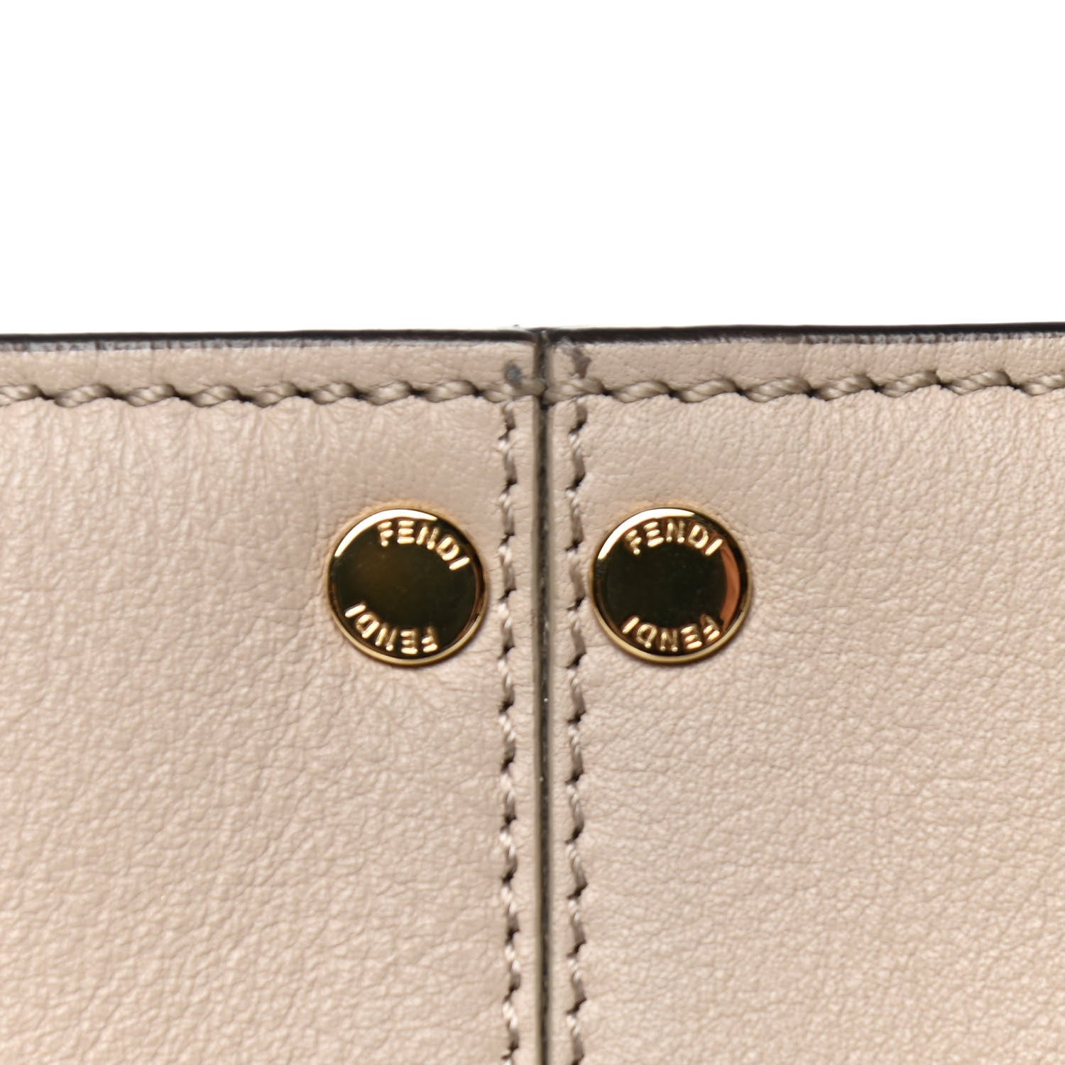 Fendi Vitello Seta Glazed Fabric FF 1974 Medium Peekaboo X-Lite Nuvola Mogano Panna 17 of 19