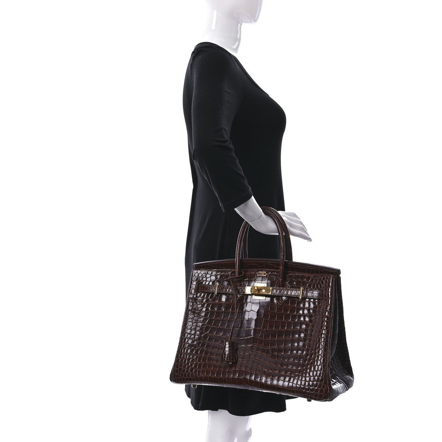 Shiny Porosus Crocodile Birkin 35 Miel