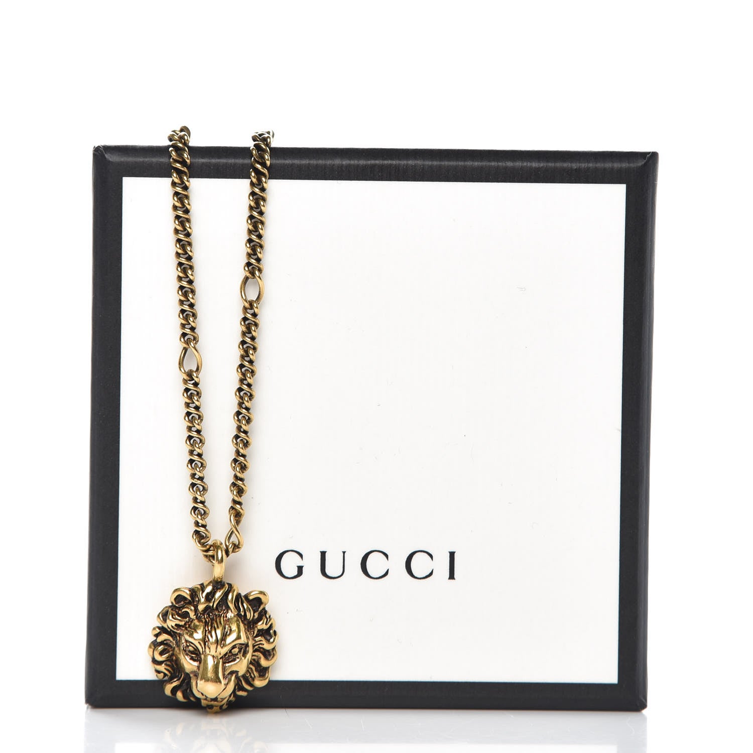 Gucci Metal Lion Head Necklace Gold 7 of 7
