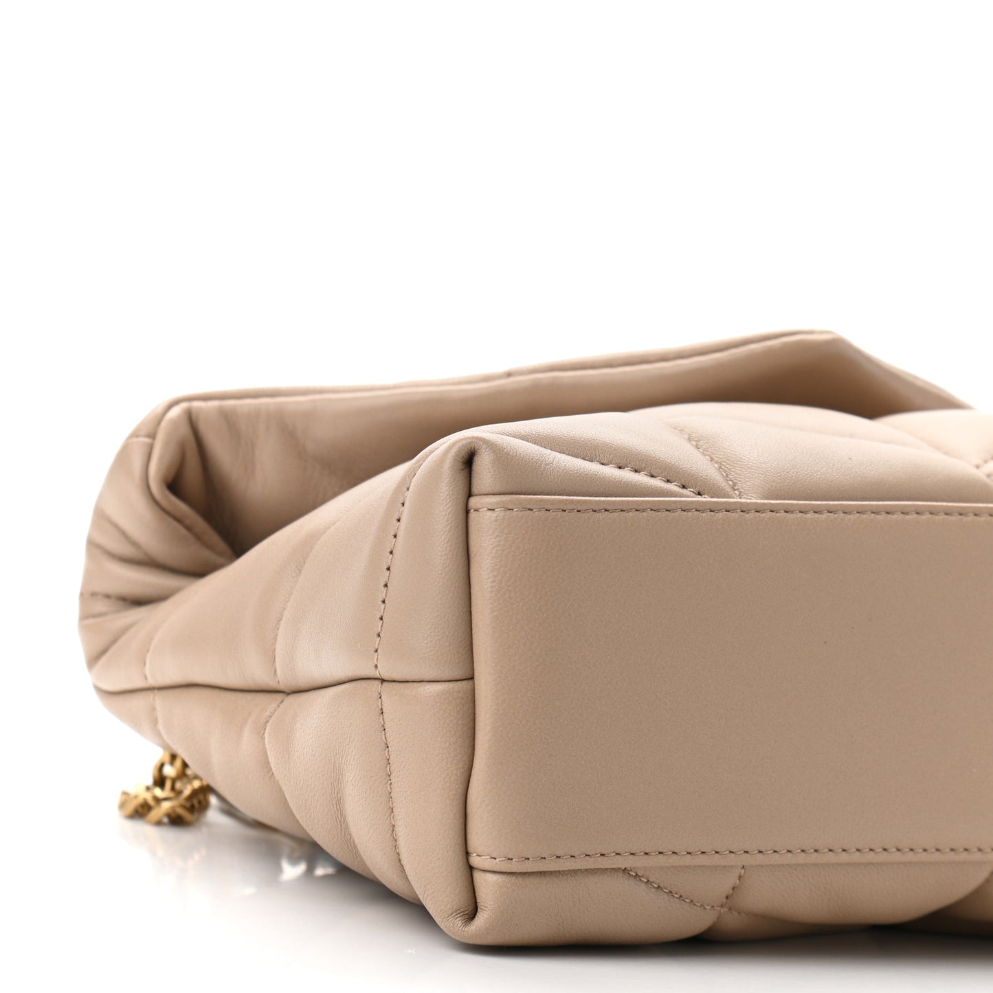 Lambskin Quilted Toy Loulou Puffer Monogram Chain Satchel Nude Powder