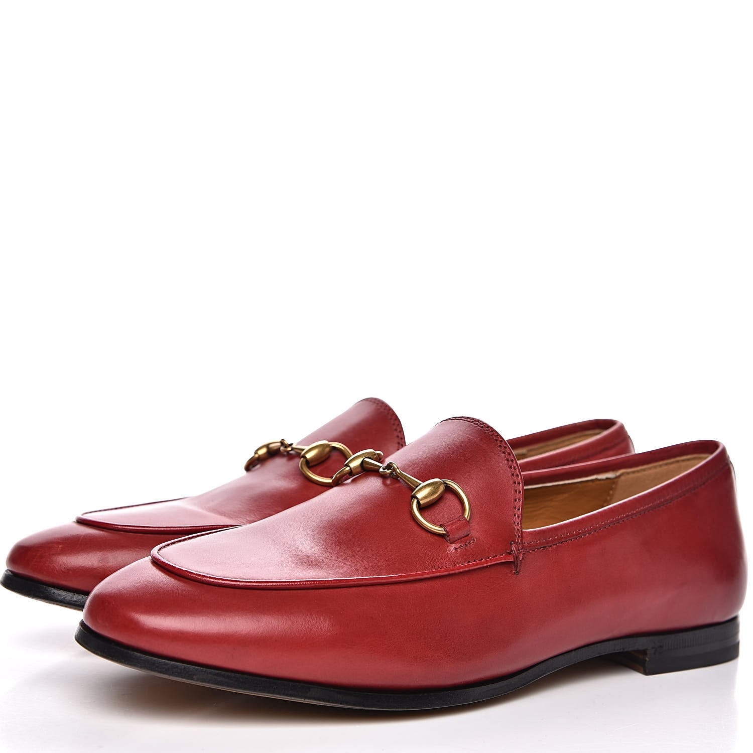 Gucci Calfskin Womens Jordaan Loafers 37 Hibiscus Red 3 of 13