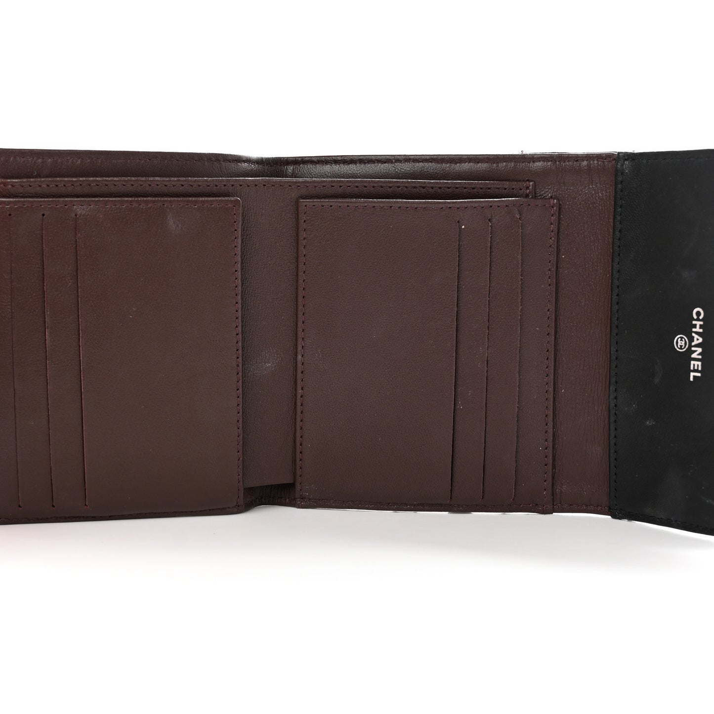 Lambskin Quilted Compact Flap Wallet Black