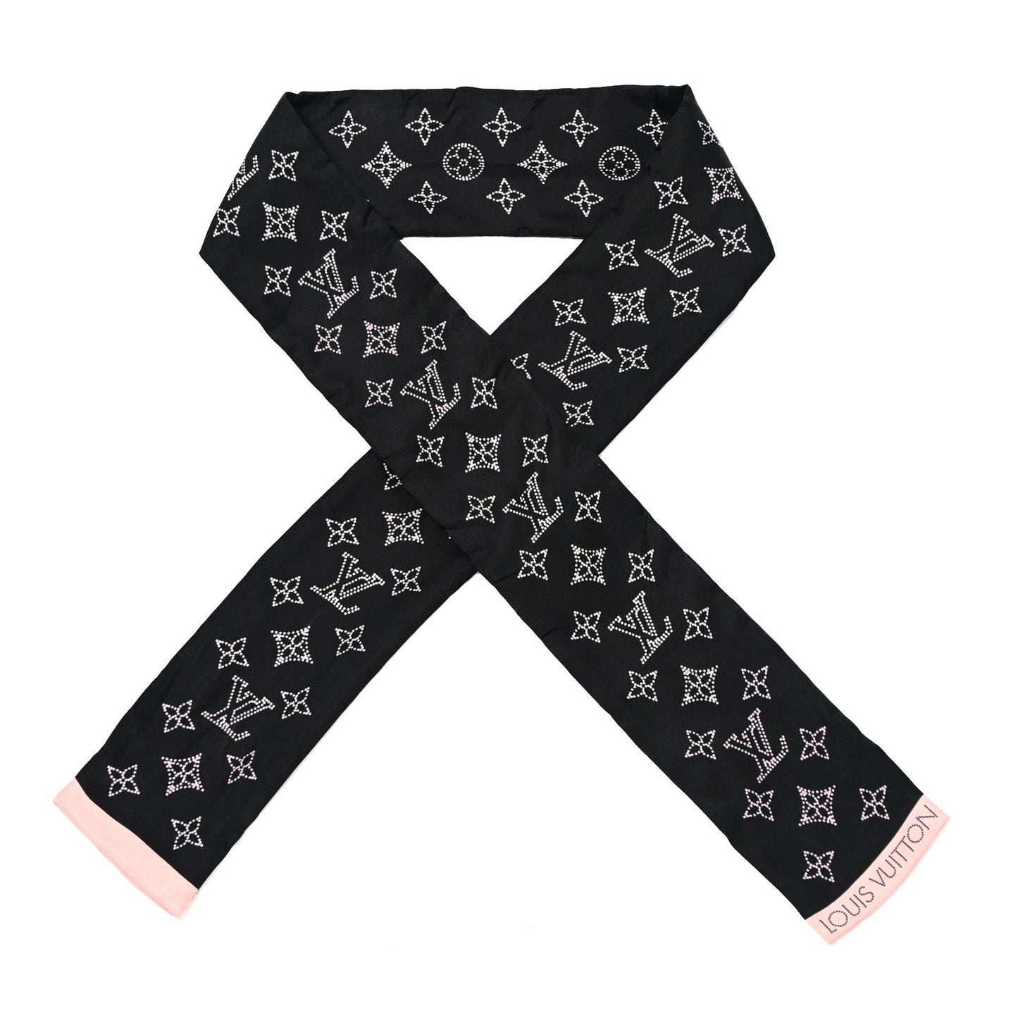 Silk Monogram LV Mahina Flight Mode Bandeau Blue Pink