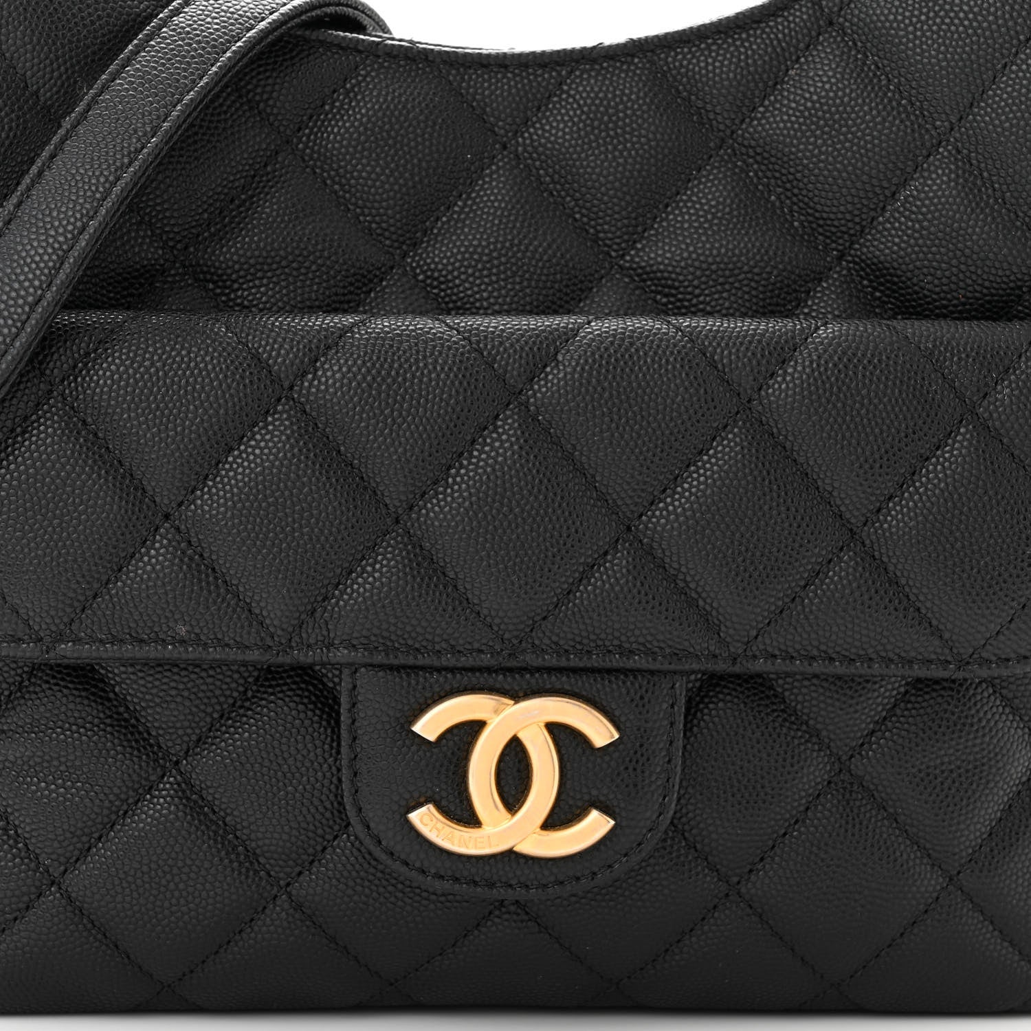 Chanel Caviar Quilted Wavy CC Hobo Black 9 of 14