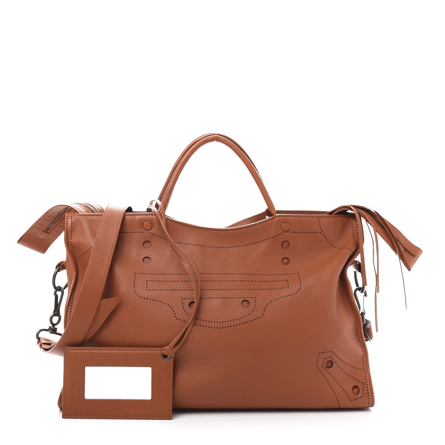 Balenciaga Veau Soyeux Perforated Blackout Hardware City Marron Caramel 1 of 12