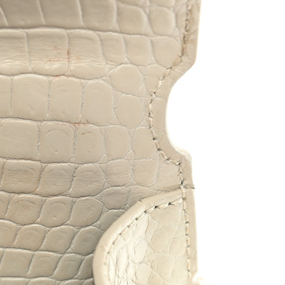 Saint Laurent Crocodile Embossed Mini Classic Monogram Cassandra Top Handle Crema Soft 11 of 12