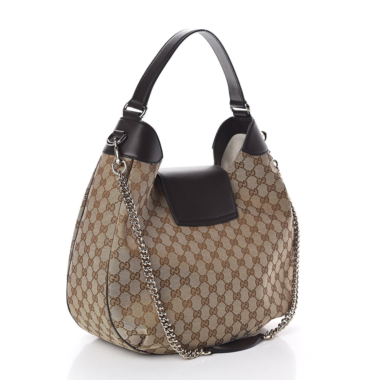 Gucci Monogram Margaux Calfskin Medium Emily Hobo Beige Ebony Cocoa 3 of 9