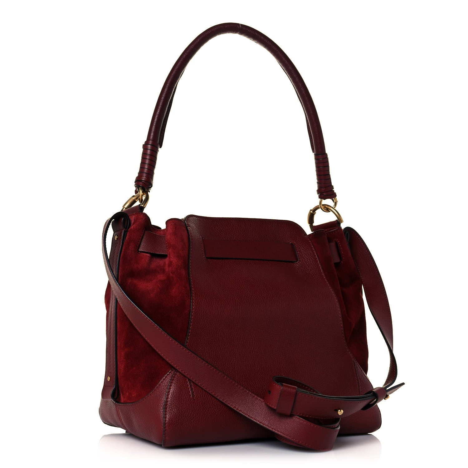 Chloe Suede Calfskin Medium Owen Bucket Bag Sienna Red 3 of 19