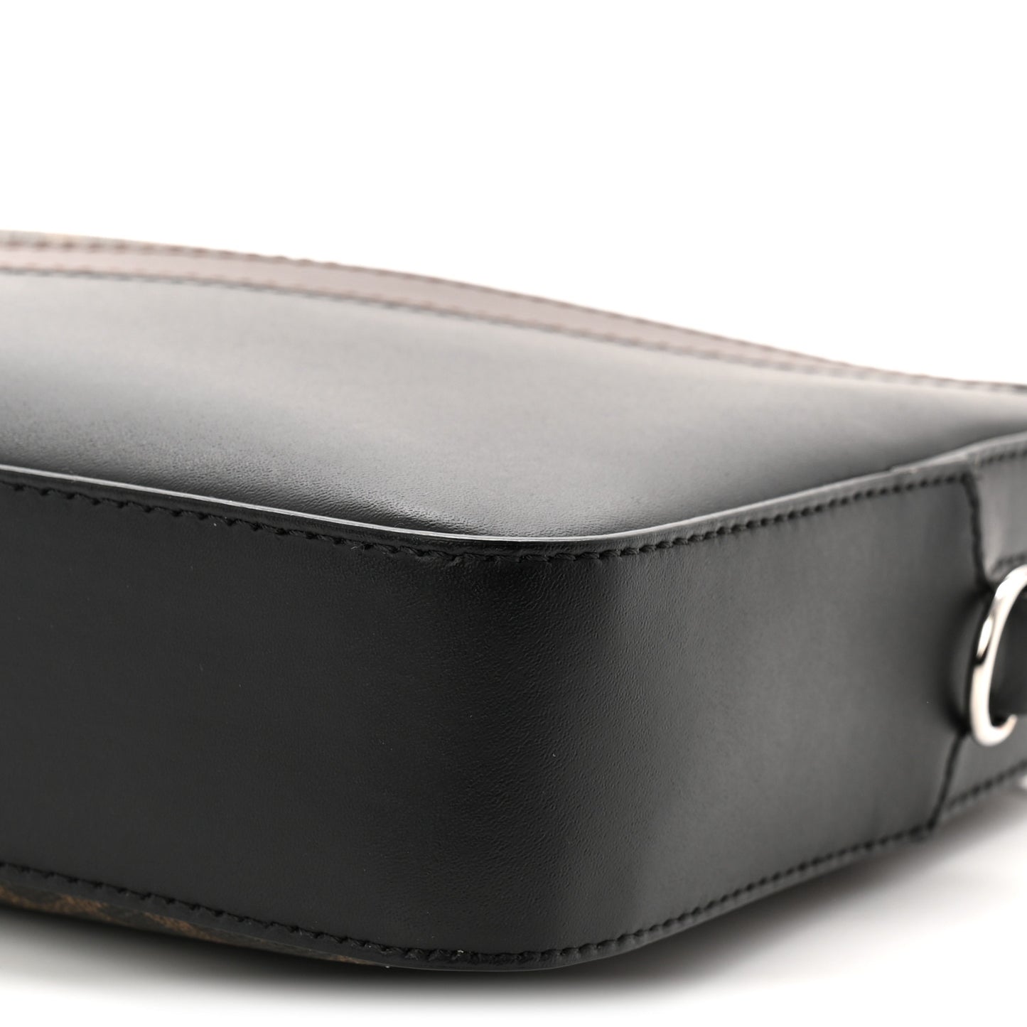 Glazed Fabric Vitello Liberty FF 1974 Diagonal Medium Camera Case Tobacco Moresco Black
