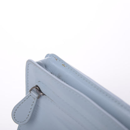Bottega Veneta Calfskin Intrecciato Flap Wristlet Light Blue 12 of 13