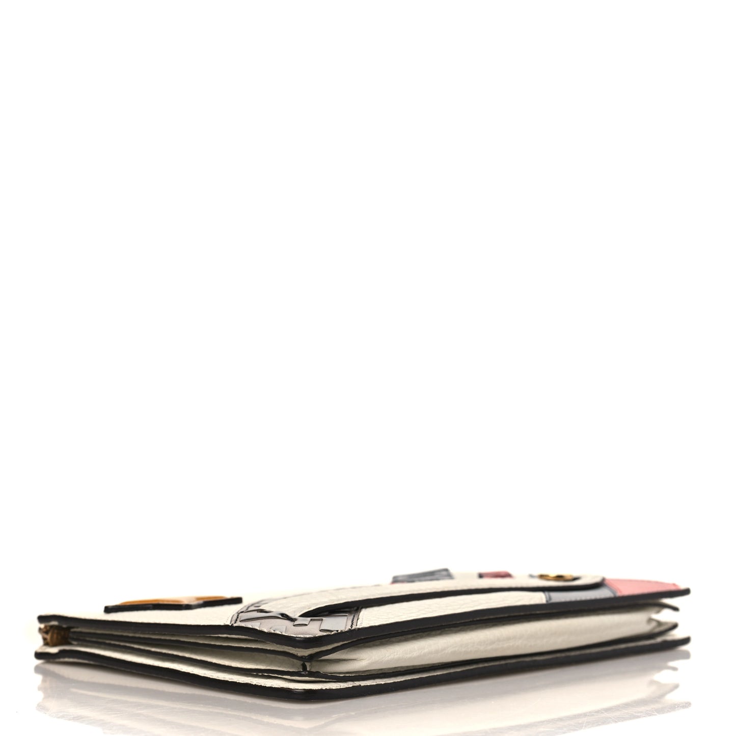 X FILA Cuoio Romano Vitello Century Mania Stars Clutch White Ice Ebano Multicolor