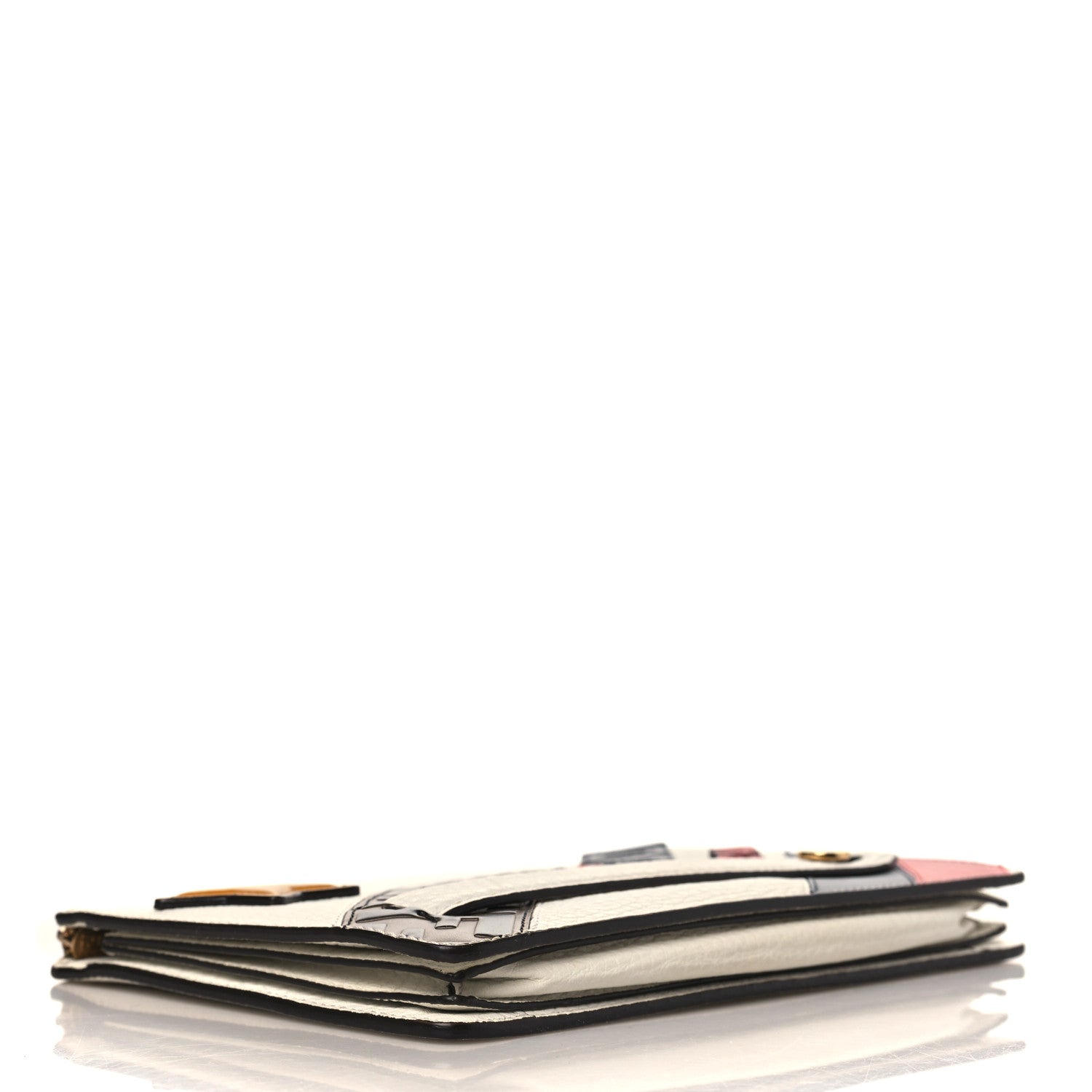 Fendi X FILA Cuoio Romano Vitello Century Mania Stars Clutch White Ice Ebano Multicolor 4 of 8