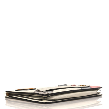 Fendi X FILA Cuoio Romano Vitello Century Mania Stars Clutch White Ice Ebano Multicolor 4 of 8